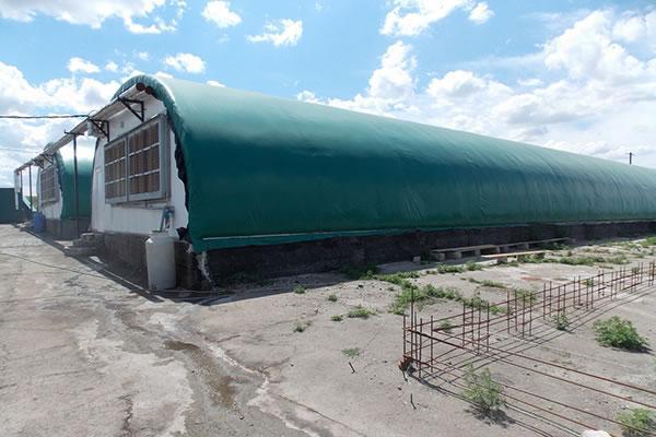 Каркасно-тентовый ангар с огнеупорной крышей